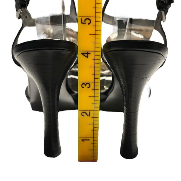 Tahari Treble Black Open Toe Ankle Strap Embellished Dress Heels Size 7 Medium - Picture 5 of 9